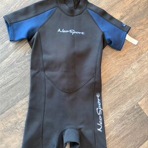 NeoSport Kids Swim Rashguard - Black and Blue